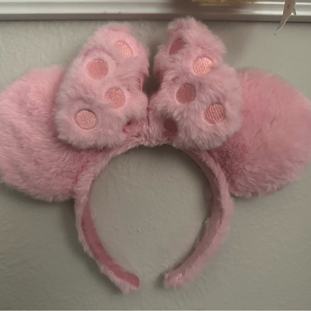 Disney Piglet Pink Fuzzy Mouse Ears Headband